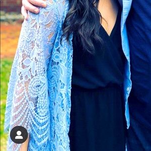 Beautiful light blue Lace Shaw! Perfect for Spring